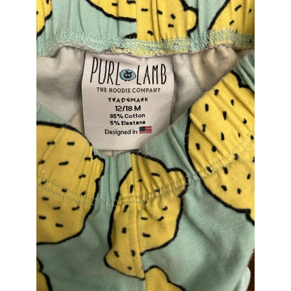Purl Lamb Lemon Diaper Cover Shorts 12-18 Months Summer Cotton